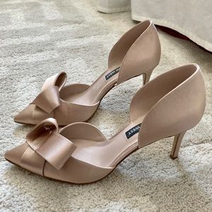 Nine West McFally Blush Satin Bow Pump